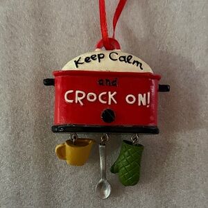 Keep Calm and Crock On Red Crockpot Ornament